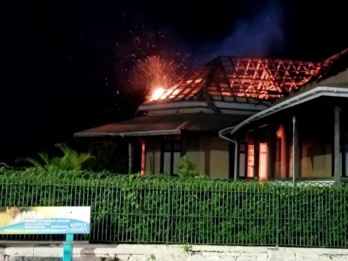 Fire at Public Library Dominica