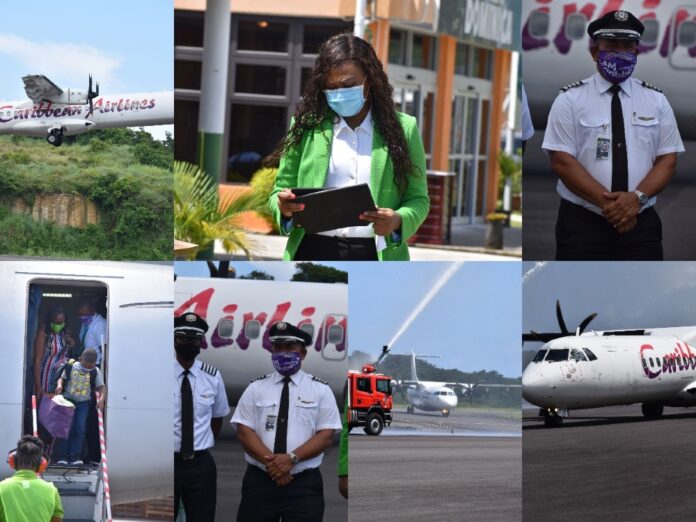 Caribbean Airlines inaugural flight to Dominica