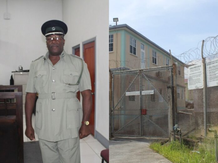 Superintendent of Prisons Kenrick Jean Jacques with Prison in back ground