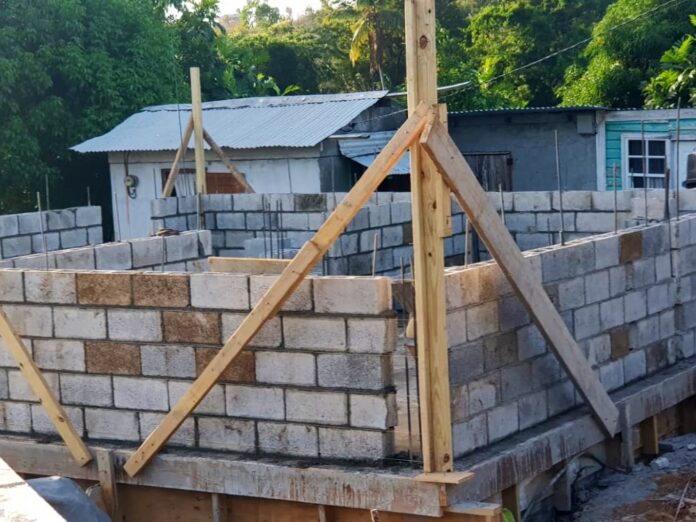 A house under construction byHousing Recovery Project (HRP)