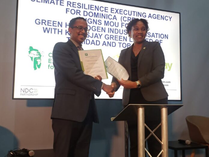 CREAD CEO, Ambassador Francine Baron who is part of a six-member delegation currently representing Dominica at COP 26, and Phillip Julian, Chairman of Kenesjay Green Limited
