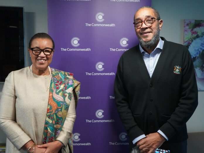 Commonwealth Secretary-General Patricia Scotland QC with Ambassador Colin Murdoch, the OECS Permanent Observer to the United Nations (UN) Offices and other international organisations in Geneva