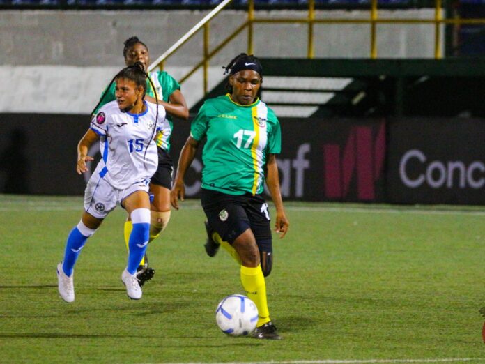 Number 17 KeeAnna Francis of Dominica with ball