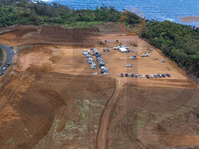 Dominica’s Prime Minister Roosevelt Skerrit leads media to international airport site