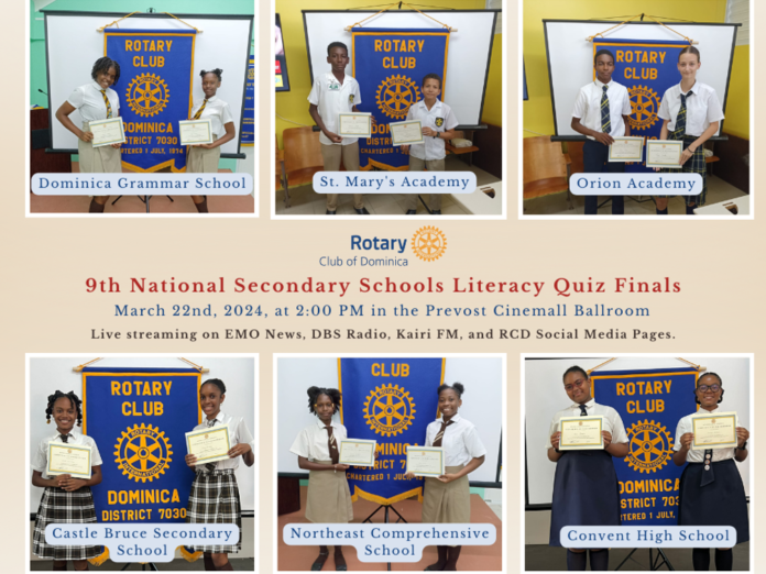 Rotary Club of Dominica Announces Finals of the 9th Annual National Secondary Schools Literacy Quiz Competition