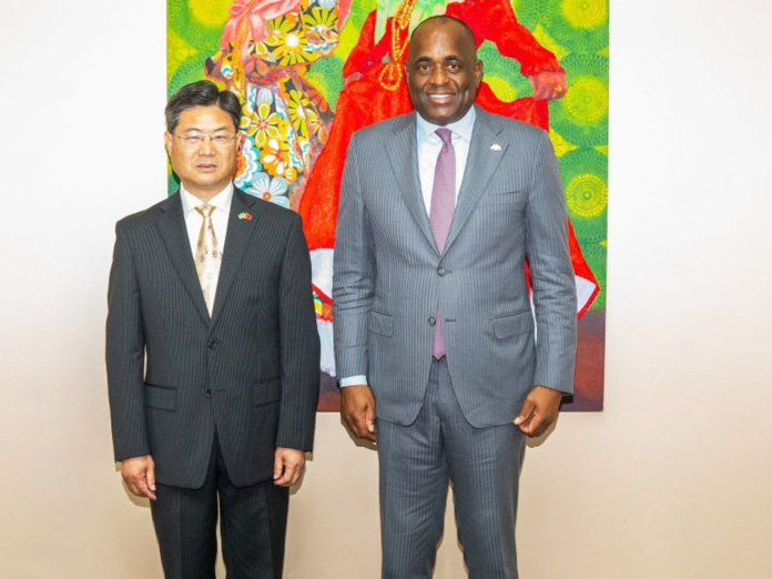 Prime Minister Hon. Roosevelt Skerrit on Friday welcomed the new Ambassador of the People’s Republic of China to the Commonwealth of Dominica, His Excellency Chu Maoming