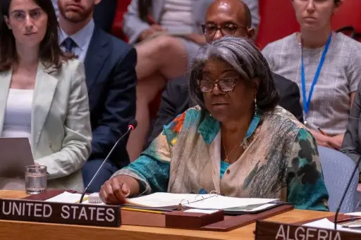 Representative of the United States to the UN, Ambassador Linda Thomas-Greenfield speaks at a United Nations Security Council meeting at the United Nations headquarters on July 17, 2024 in New York City. (Photo: AFP)