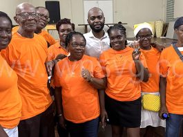 Kishore Shallow, centre, won a primary on Tuesday, Sept. 17, 2024, to be selected as the NDP’s candidate for North Leeward in the next general elections.