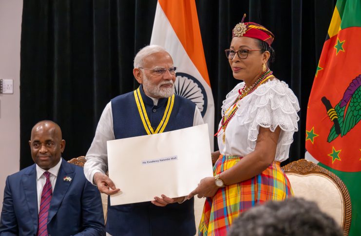 PM Modi with President Burton