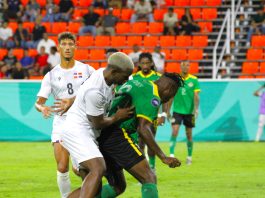 Dominica Travist Joseph under attack from DR players