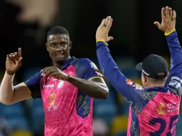 Jason Holder has only played for Barbados Royals so far in the CPL • CPL T20 via Getty Images