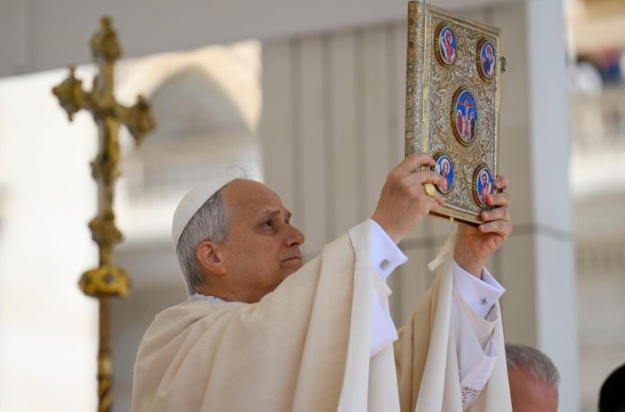 Pope Leo XIV during the Mass of Inauguration of his Petrine Ministry