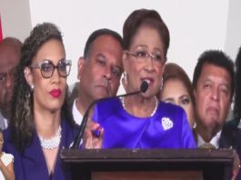 PM Persad Bissessar addressing her new Cabinet of Ministers (CMC) Photo