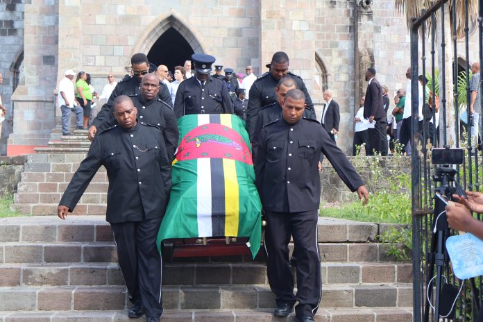 Police carrying the remains of the late Aird