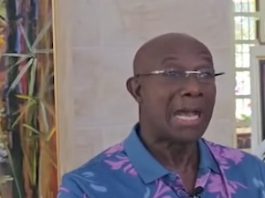 Former prime minister Dr Keith Rowley, speaking during news conference on Monday (CMC Photo)