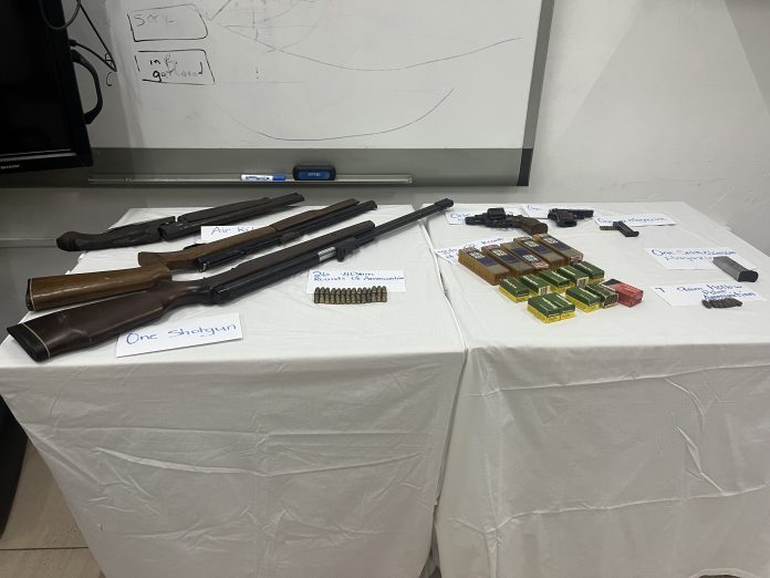 Firearms and ammunitions surrendered to the police during the amnesty