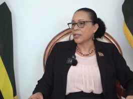 President of the Commonwealth of Dominica Sylvanie Burton speaks during an exclusive interview with Xinhua in Roseau, capital of Dominica, Oct. 6, 2025. (Photo by Douglas Martinez/Xinhua)
