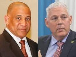 Deputy Prime Minister Dr. Ernest Hilaire (left) and Opposition Leader, Allen Chastanet (CMC File Photo)
