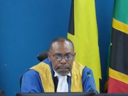 ustice Winston Anderson addressing the special sitting of the CCJ on Monday (CMC Photo)