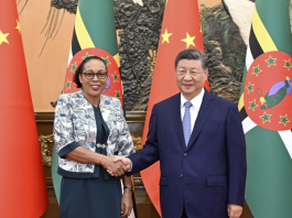 President of Dominica Sylvanie Burton and Chinese President Xi Jinping