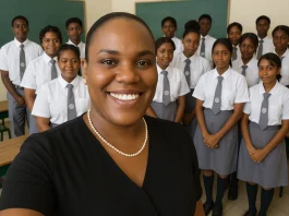 Ministry of Education Mourns the sudden passing of Deputy Principal Claudia Toussaint Ms Toussaint with students