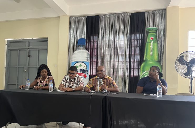 L/R Secretary Mystrie, PRO Peter Letang, President Riviere and Rep of Josephine Gabriel & Co