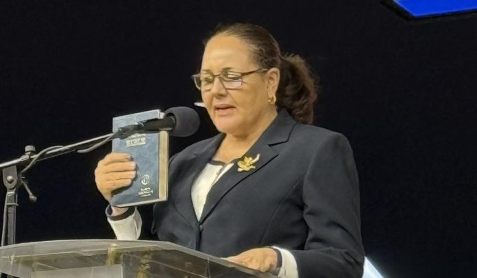 Louise Mitchell newly appointed Attorney General of St. Vincent and the Grenadines (SVG), taking the oath of office