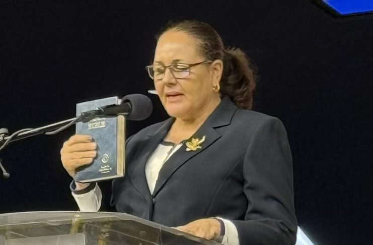 Louise Mitchell newly appointed Attorney General of St. Vincent and the Grenadines (SVG), taking the oath of office