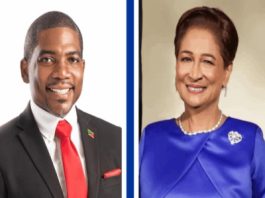 Prime Minister Dr. Terrance Drew and Kamla Persad-Bissessar (File Photo)