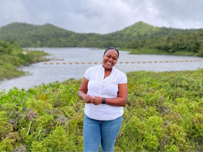 Annika Bellot at Dominica’s Freshwater Lake, the largest lake on the island and the source of Dominica’s hydroelectric power.