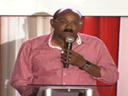 Prime Minister Gaston Browne addressing supporters after his Antigua and Barbuda Labour Party (ABLP) won the April 30 general election (CMC Photo)