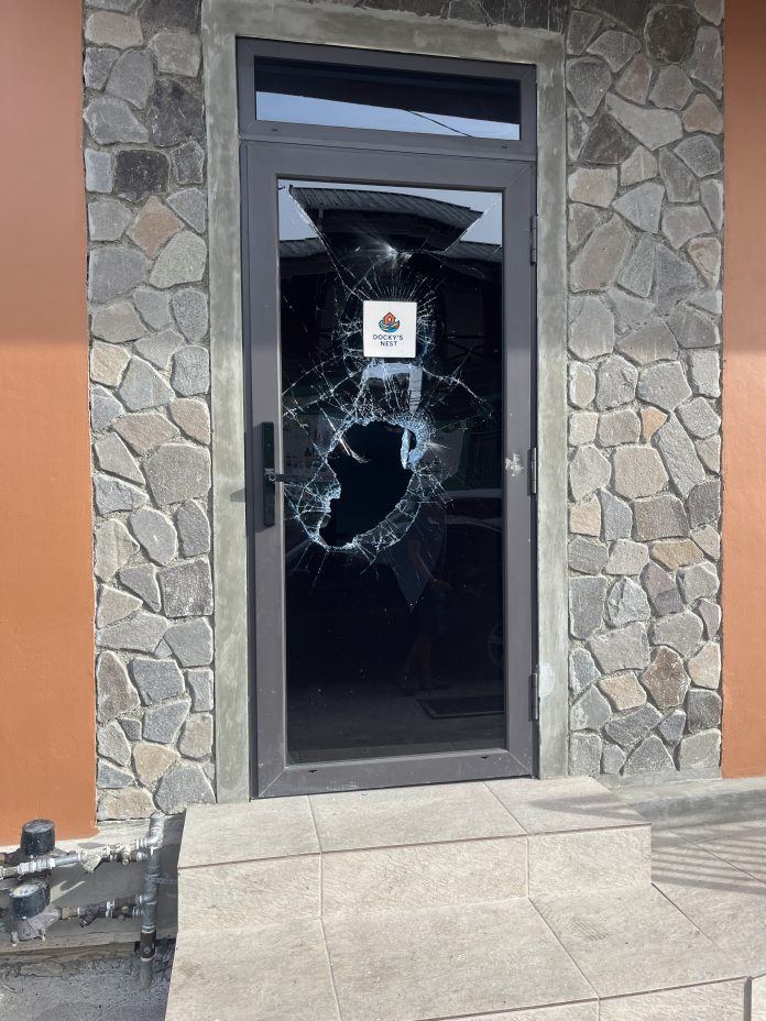 Damaged glass