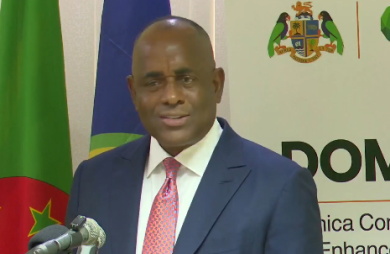 Skerrit2-domcrap Prime Minister Roosevelt Skerrit addressing launch of multi-million dollar Dominica Community Resilience Enhancement Project (DOMCREP) (CMC Photo)