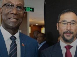 Former Trinidad PM Stuart Young and Keith Rowley