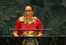 UNITED NATIONS-POLITICS-Dominica calls for new financing mechanisms President Sylvanie Burton addressing the United Nations General Assembly (UNGA).