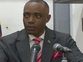 DOMINICA-SECURITY-Government minister wants all stakeholders, including the judiciary, to play a role in stemming crime National Security Minister Rayburn Blackmoore, speaking at the launch of the Ministry of National Security’s “Missing Persons Alert System” (CMC Photo)
