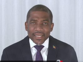 Prime Minister Dr. Terrance Drew addressing the nation on Tuesday (CMC Photo)