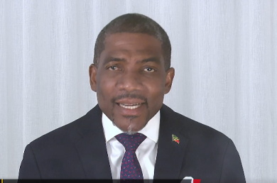 Drew-Oct-2026 Prime Minister Dr. Terrance Drew addressing the nation on Tuesday (CMC Photo)
